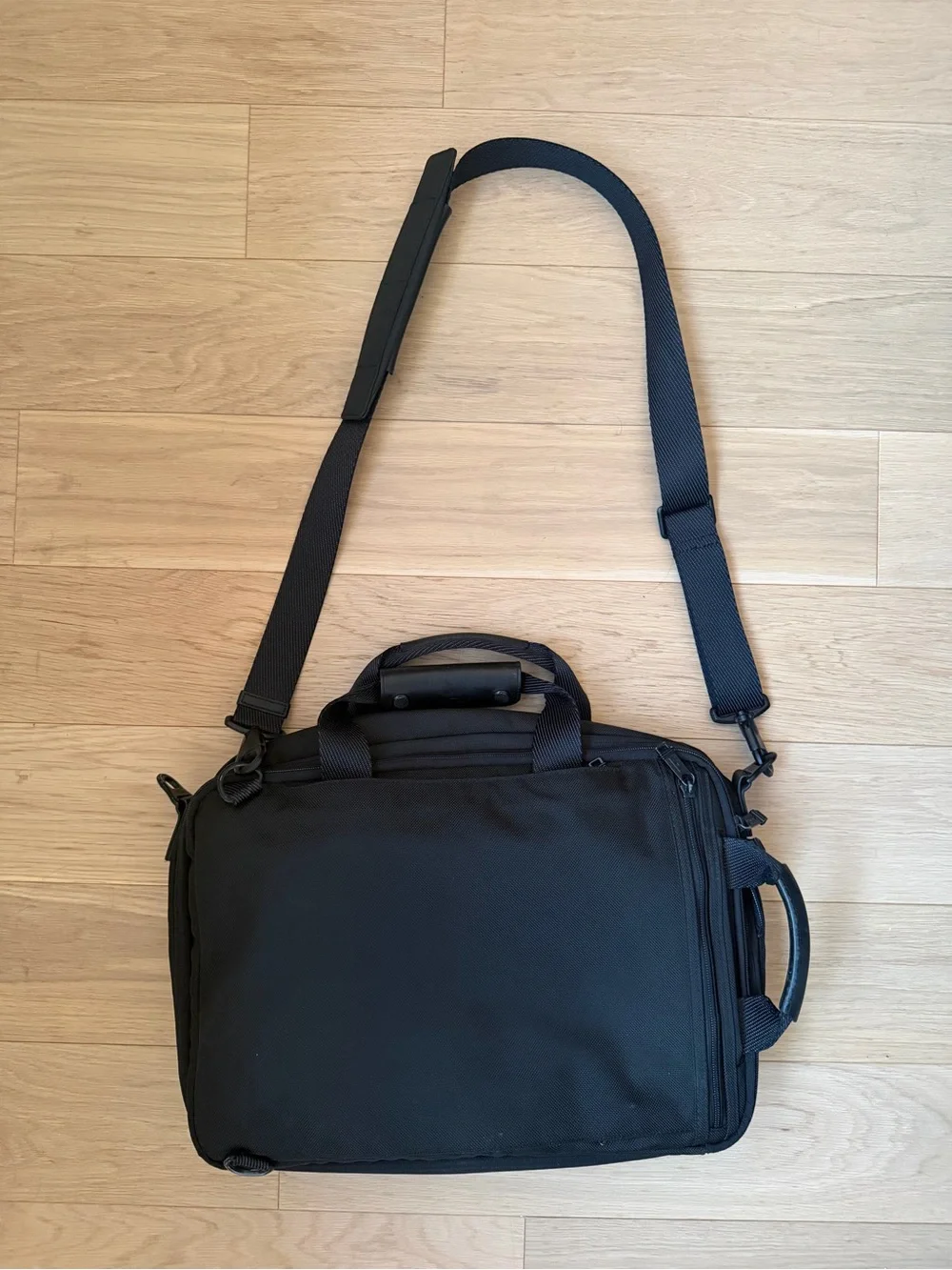 Tumi Black Briefcase with Optional Shoulder Strap & Backpack Straps